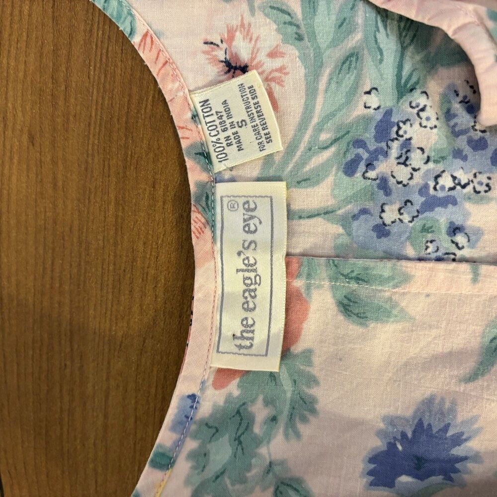 Vintage The Eagle's Eye Floral Jumpsuit Playsuit 80s 90s Shabby Chic Cotton S - Picture 9 of 9